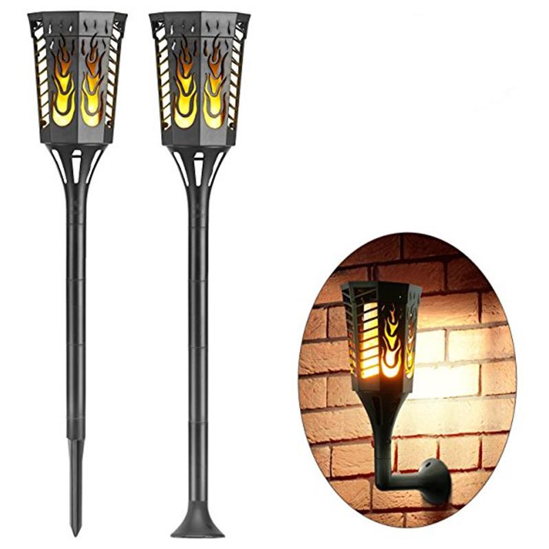 Vatra plamen lampe za vanjski vrt bezvodne 3 moda LED Sunčani plamen Flickering Lamp