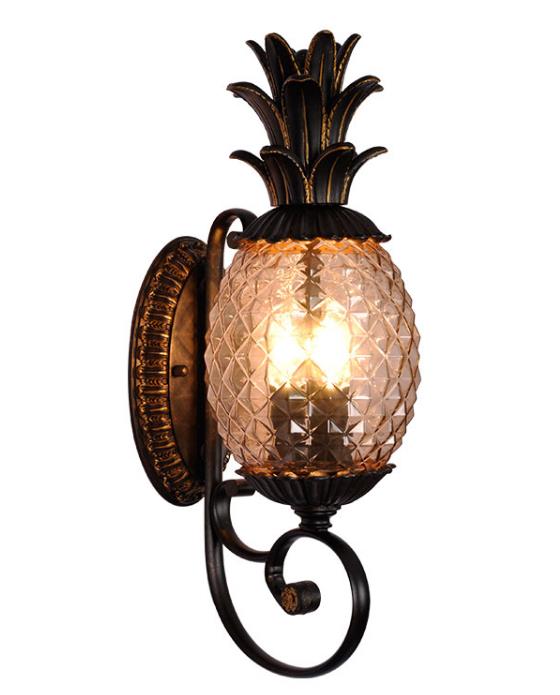 Crna vanjska pineapple Wall Mount Outdoor Light Fixture za kućni dekorator