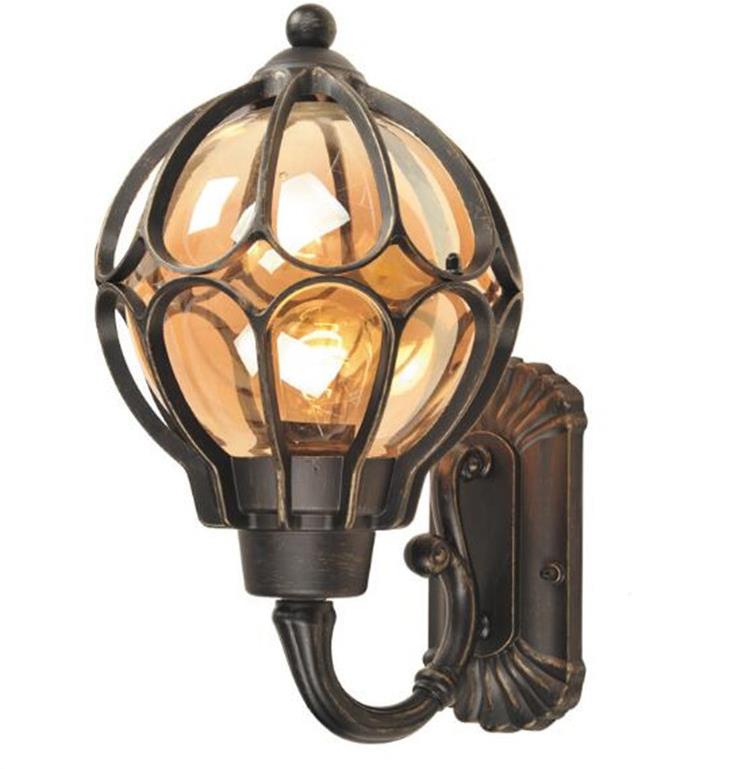 Crna bakra luksuzna klasika Viktorija aluminijska staklena zidna lampa