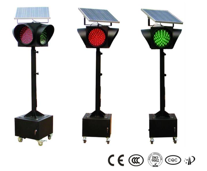 Crveno, žuto i zeleno sunčevo prometno svjetlo, sunčevo LED prometno upozorenje svjetlo